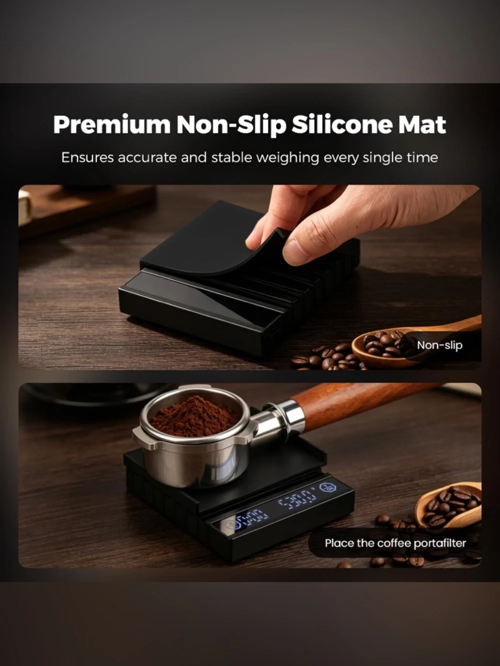 Mini Scale with Bright LED Display - Black